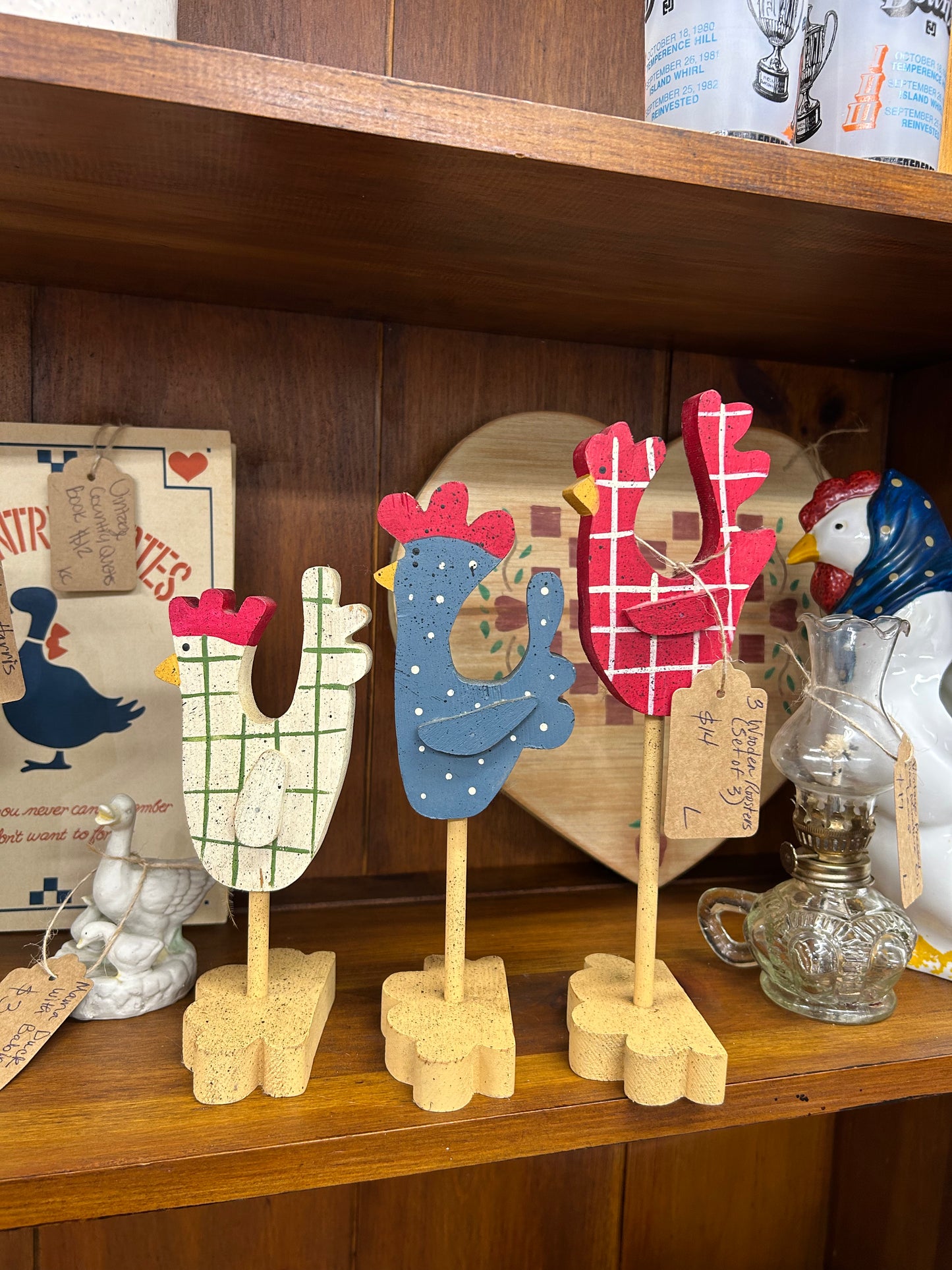 Wooden Chickens - Set Of 3