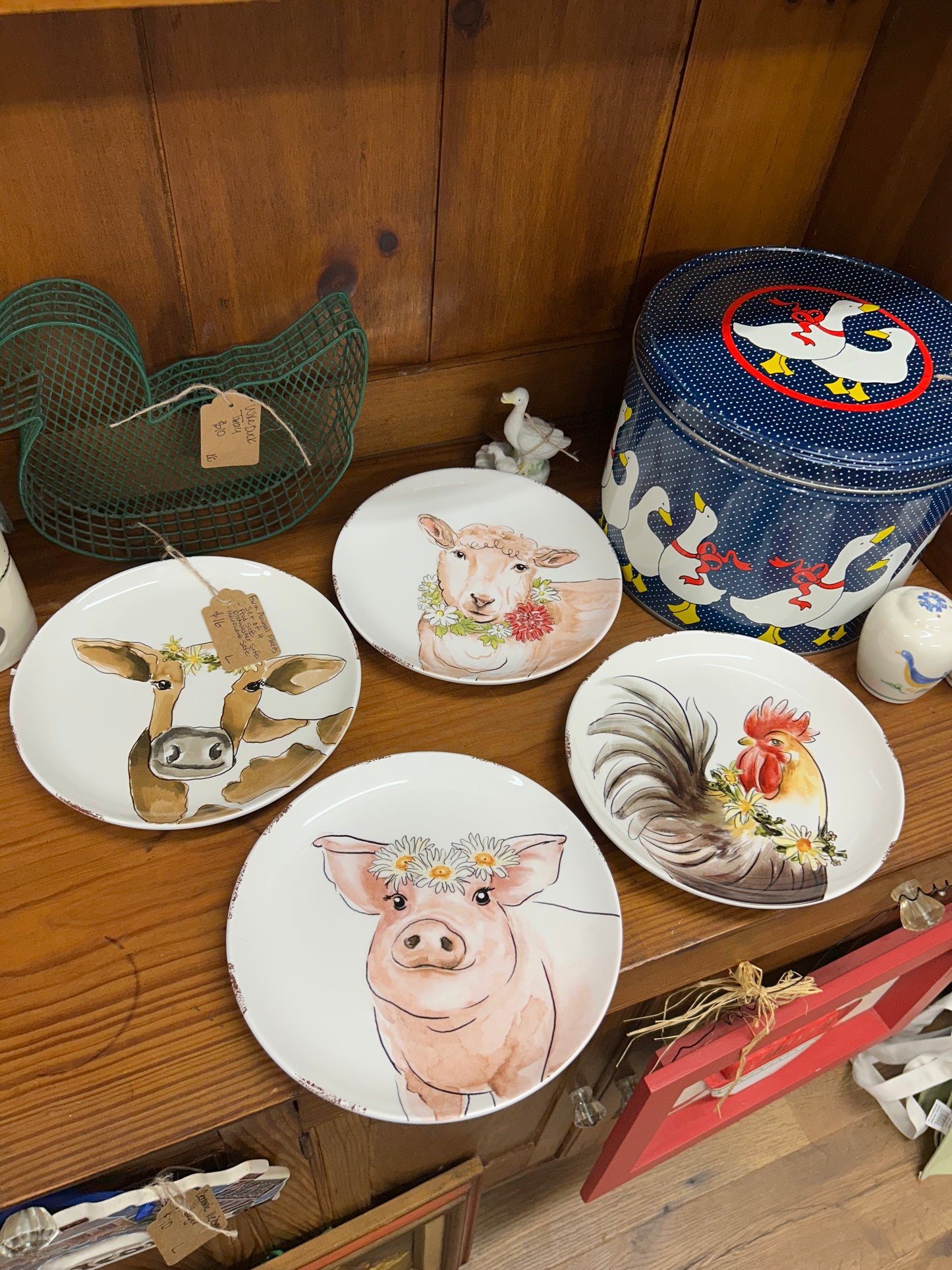 Farm Animal Plates - Set Of 4 - Food, Microwave, & Dishwasher Safe