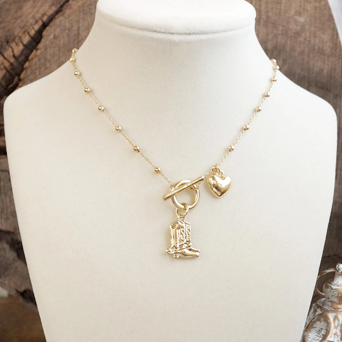 Boot & Heart Necklace