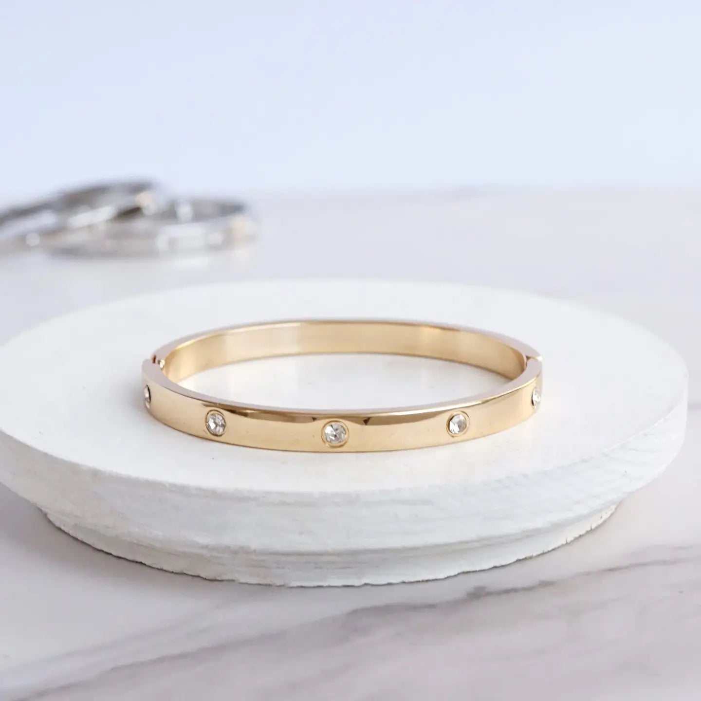 Gold & Crystal Bangle - GOLD ONLY