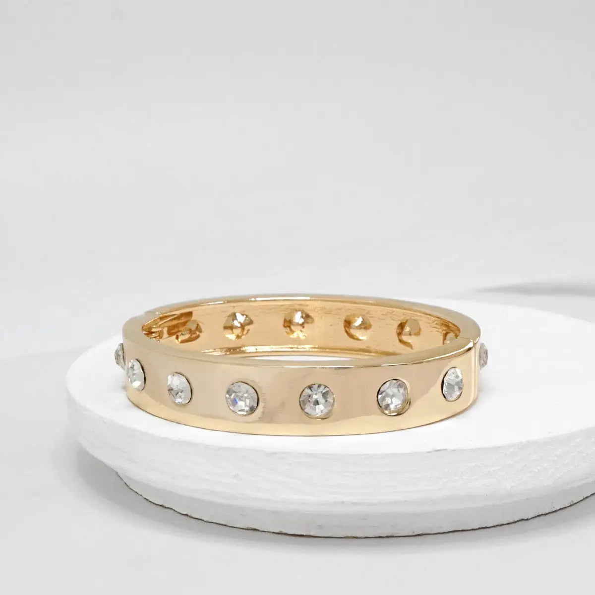 Gold Hinge Bracelet & Crystal/Gold Bangle