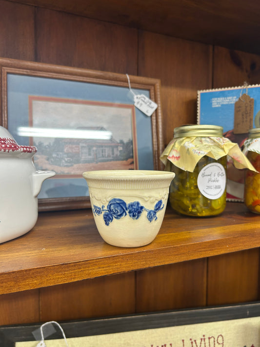 Vintage Homer Laughlin Blue/Cream Bowl (Oven Serve)