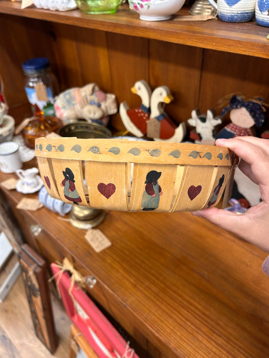 Vintage Heart & Girl Basket - The Blackberry Lane Collection
