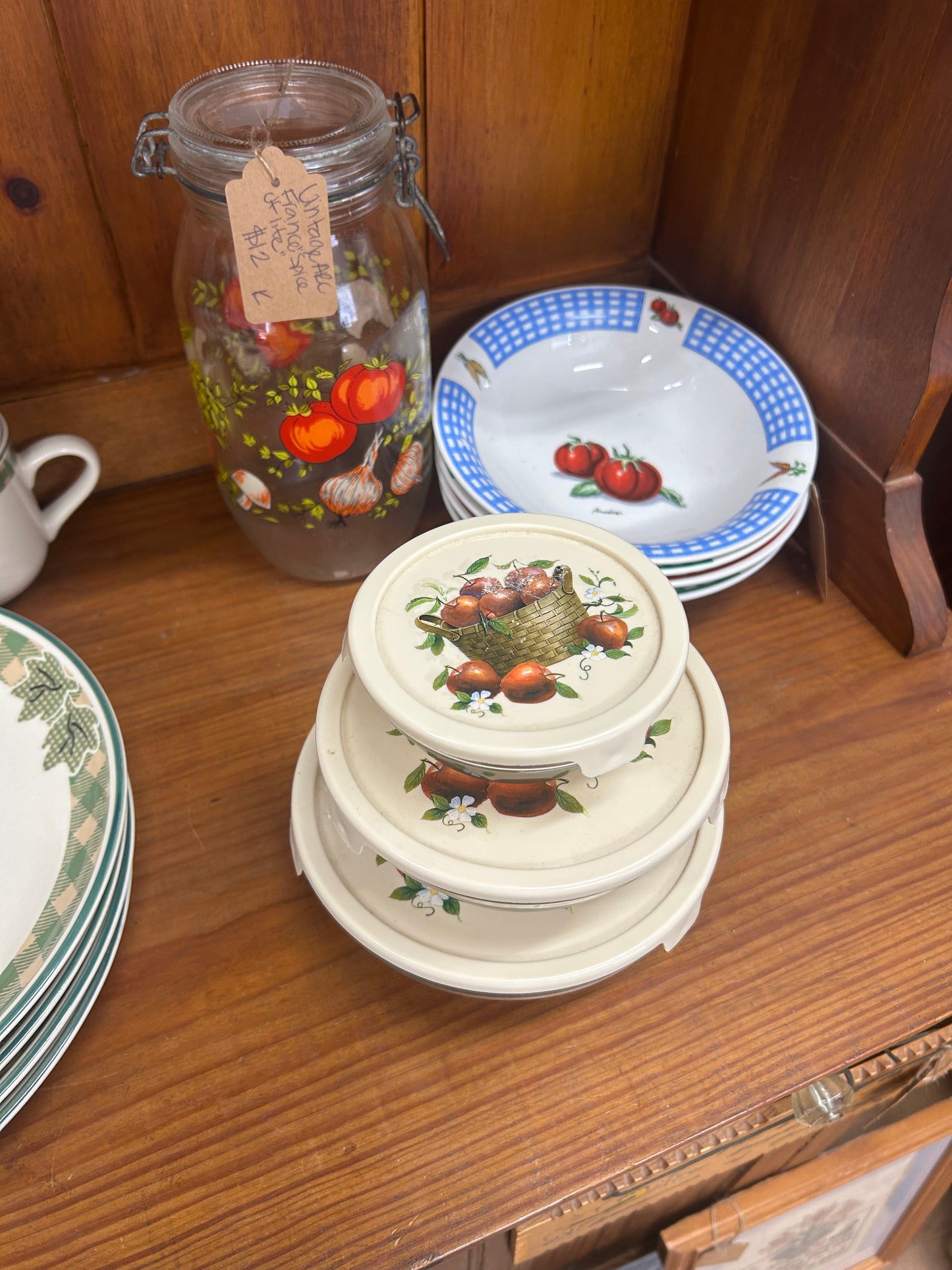 Vintage Glass Apple Containers