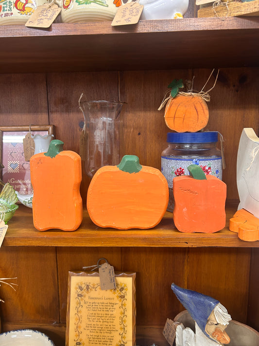 Set Of 3 Wooden Pumpkins
