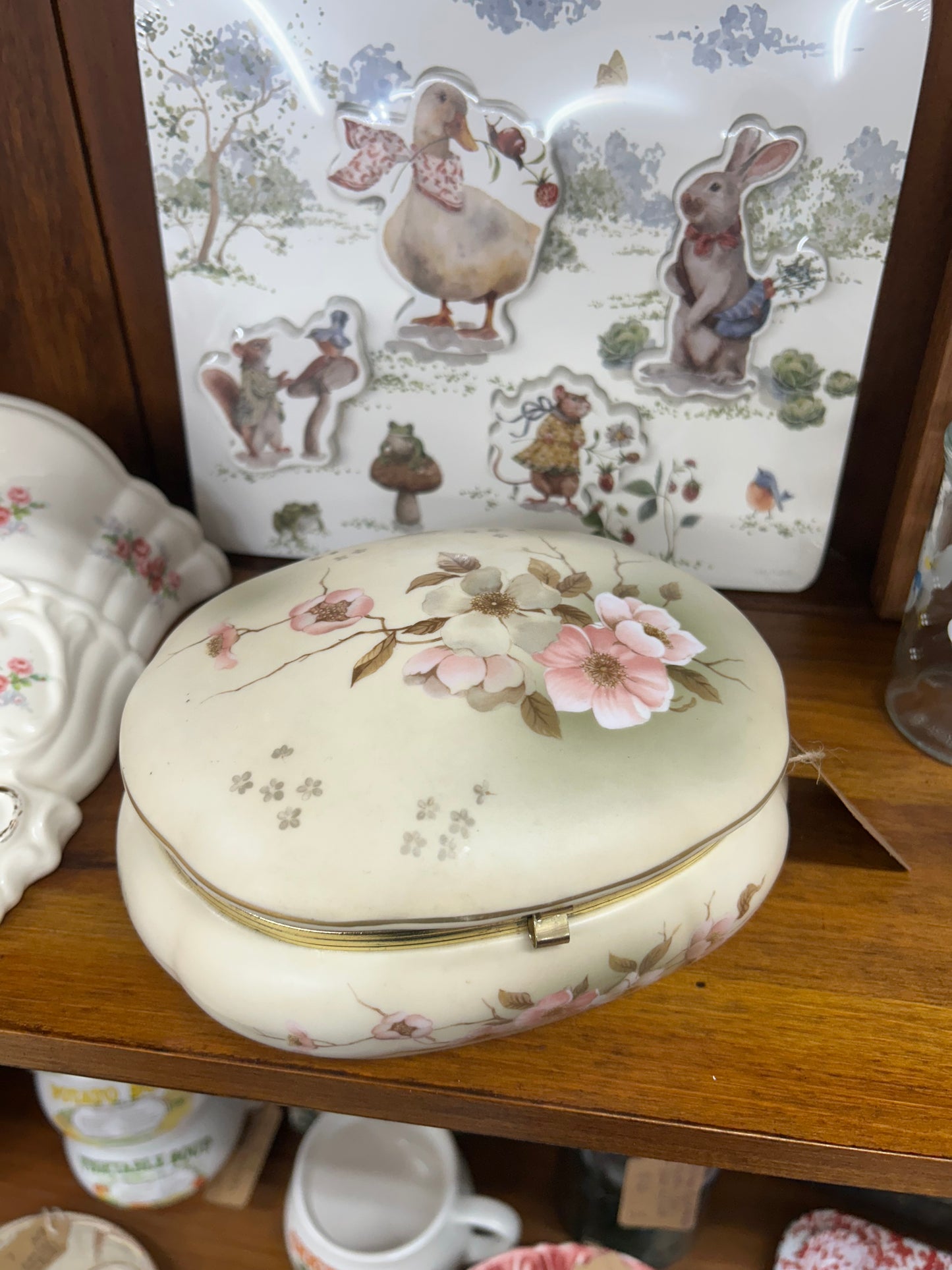 Nippon Oval Porcelain Trinket Box