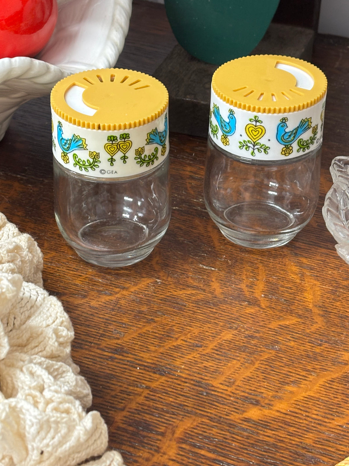 1970s Pyrex Country Bluebird Pair