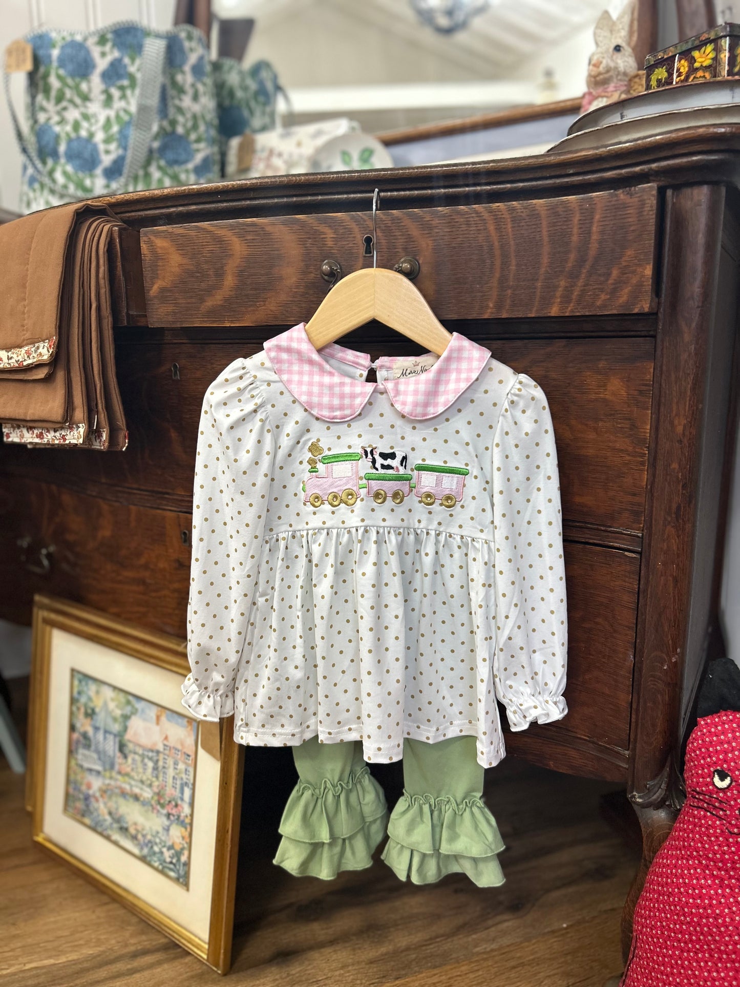 Cow Train Bubble & Pant Set