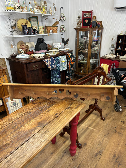 Vintage Wooden Heart Shelf - Has Plate Rack As Well! - Local Pickup Only