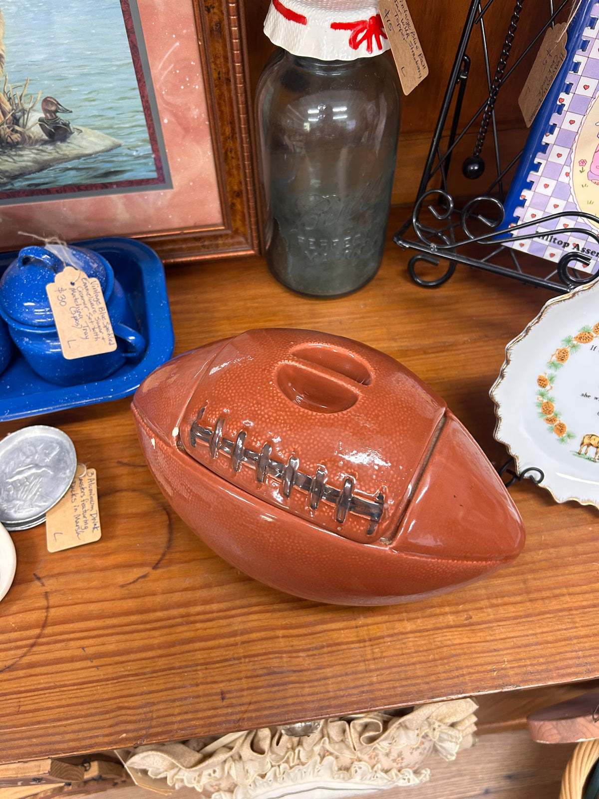 Vintage Football Cookie Jar - As Is