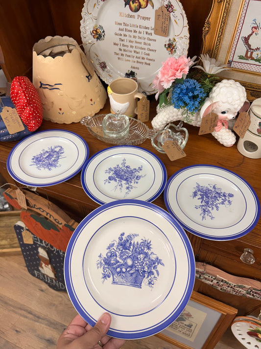 Vintage Plates - Set Of 4 - 8” Across