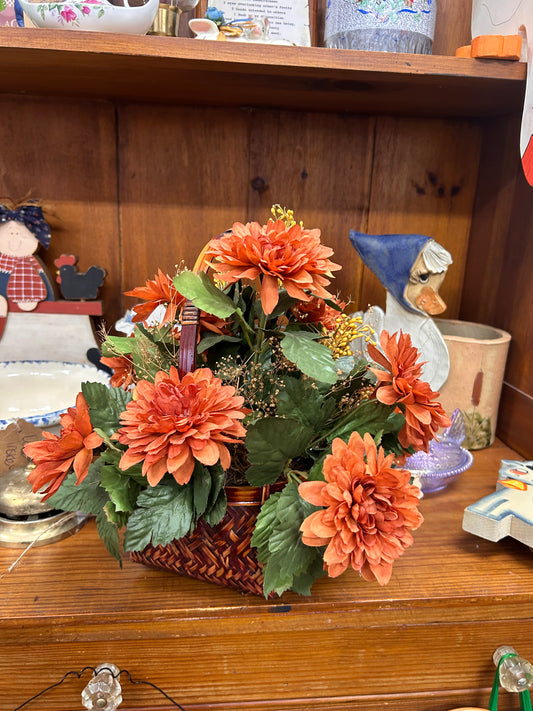 Fall Silk Florals With Wicker Basket