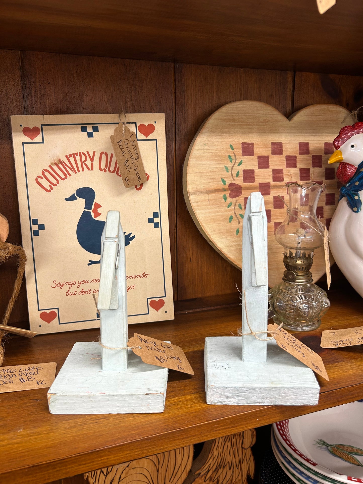 Vintage Wood Recipe Card Holder