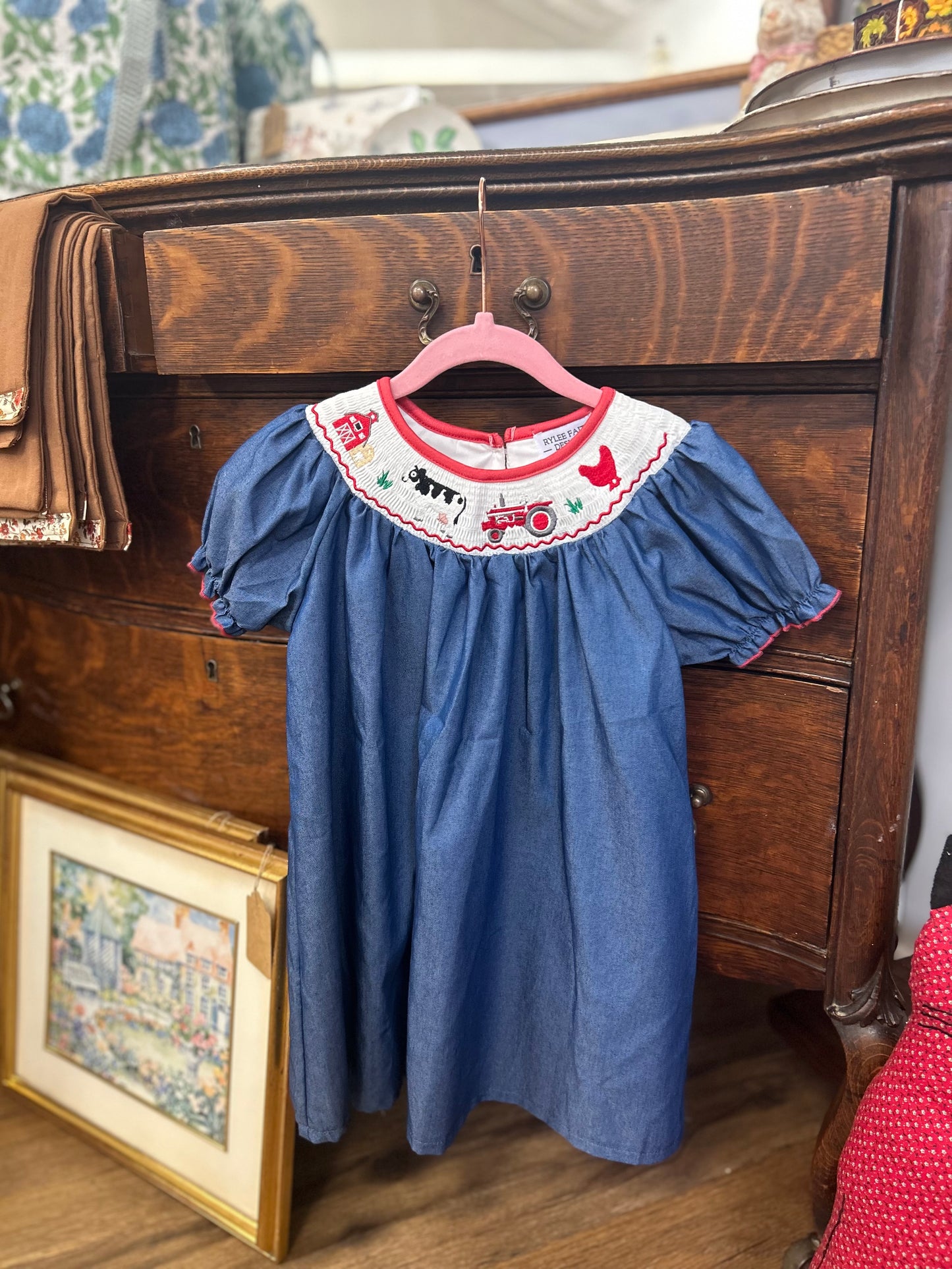 Girls Navy Farm Bubble