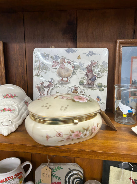 Nippon Oval Porcelain Trinket Box