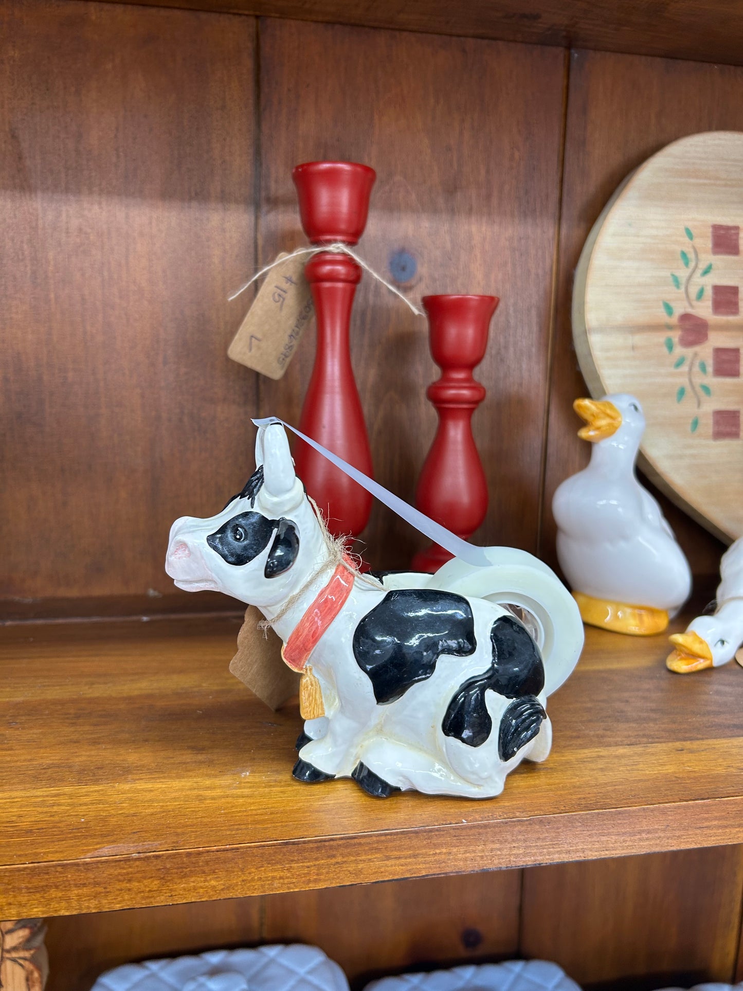 Vintage Cow Tape Dispenser
