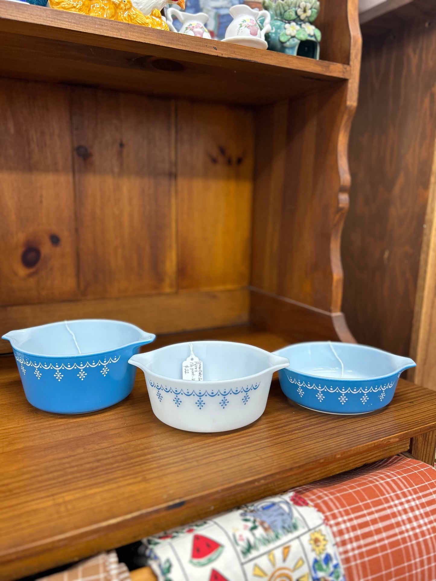 Pyrex Snowflake Garland Casserole Dishes