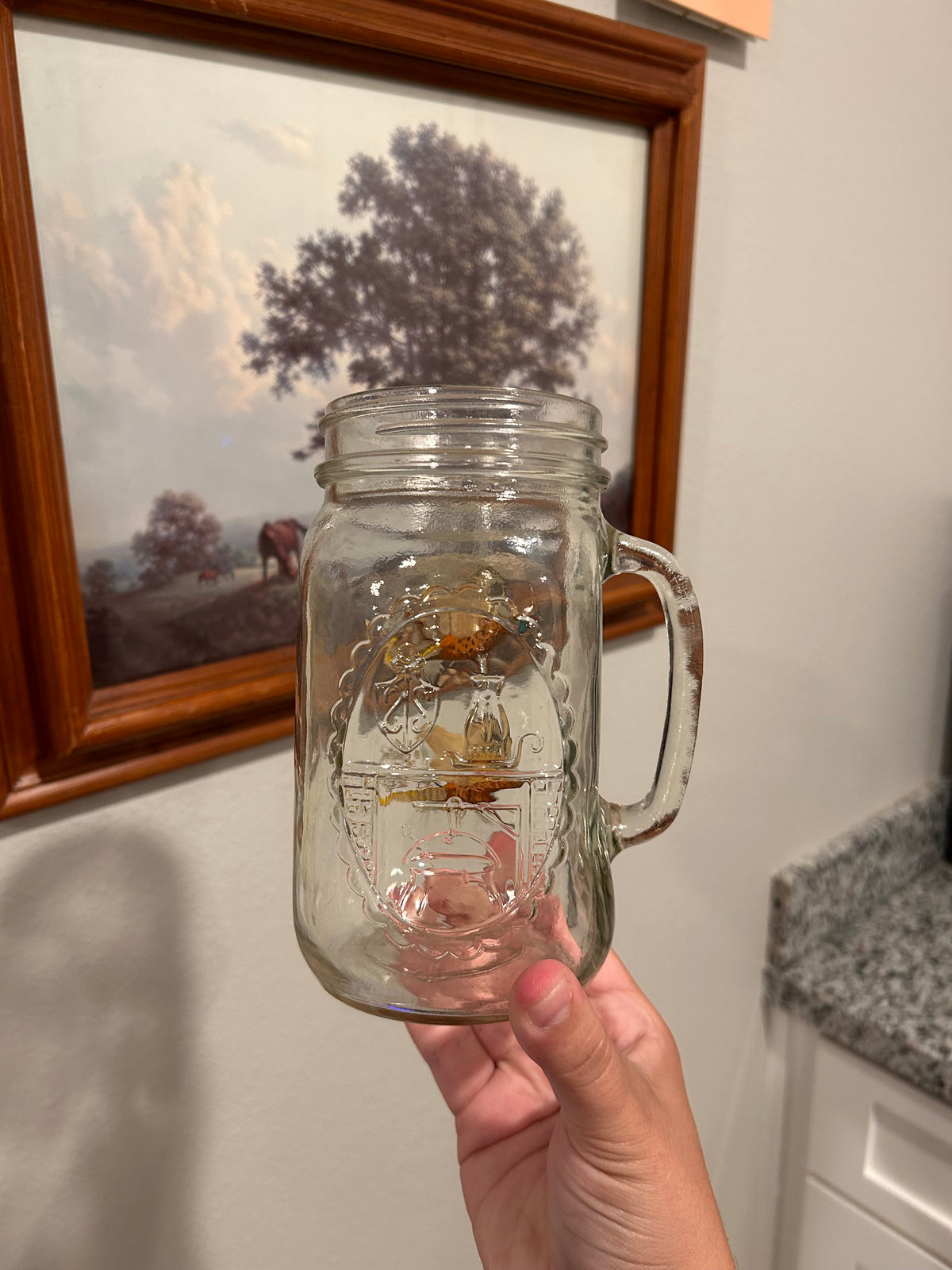 Vintage Pheasant Mason Jar Glass