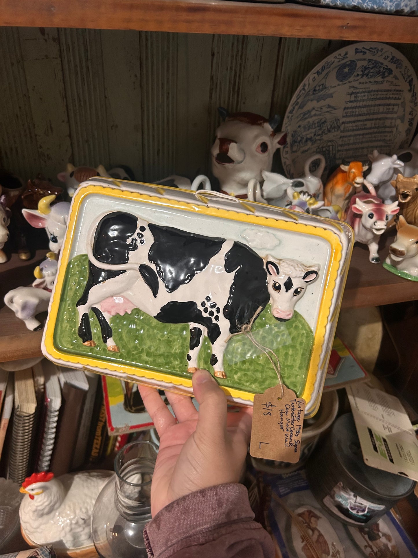 1980s Cow Wall Hanger
