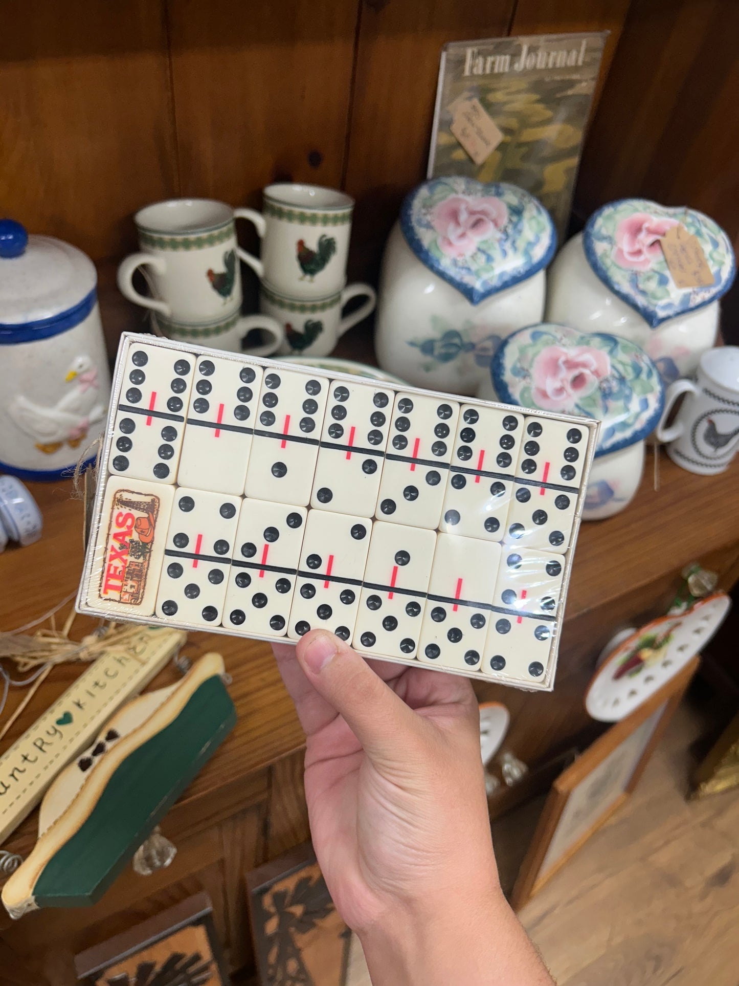 Vintage Texas Marblelike Dominoes - Made In USA