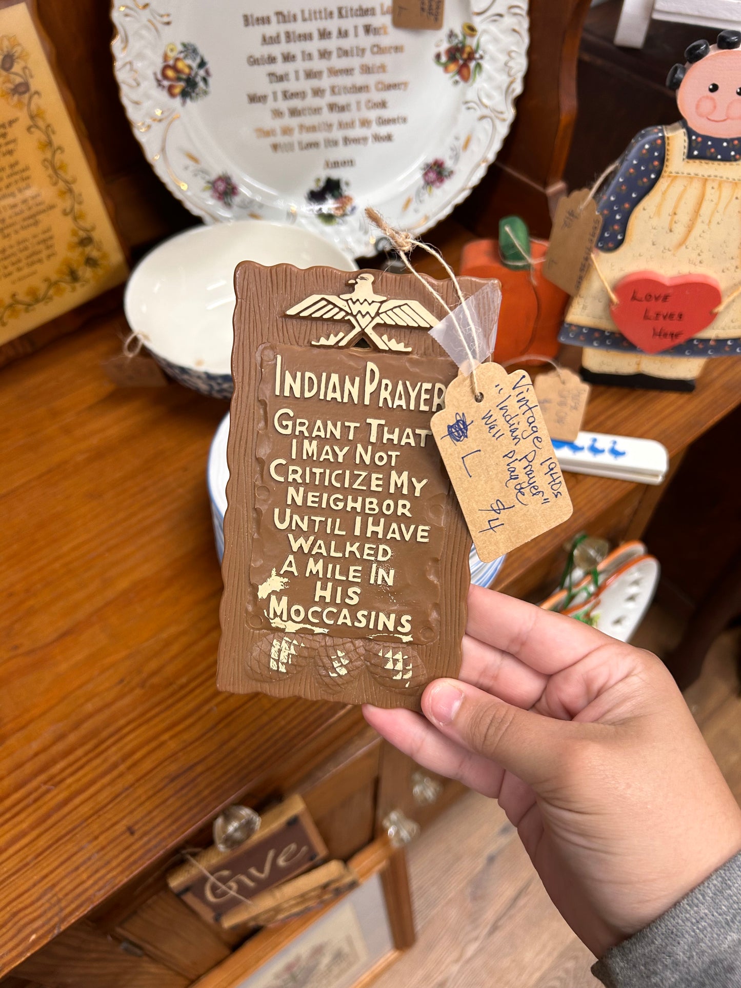 1940s “Indian Prayer” Wall Plaque