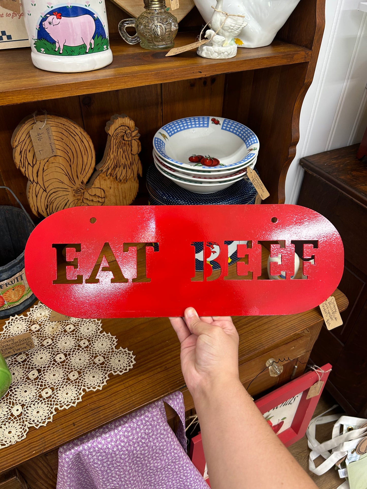 Eat Beef Sign - 17.25” Long