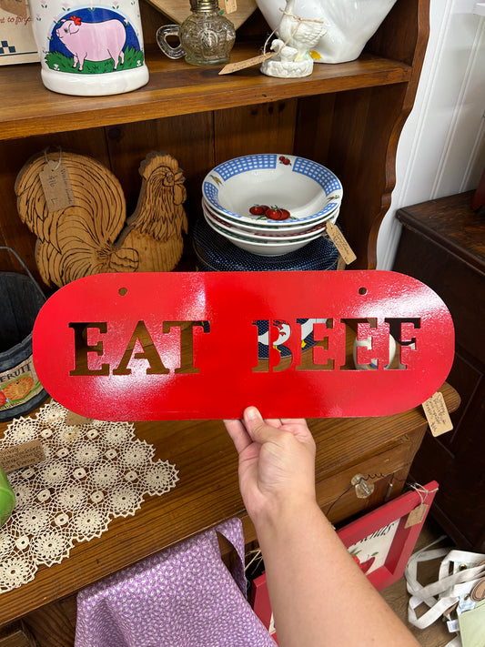 Eat Beef Sign - 17.25” Long