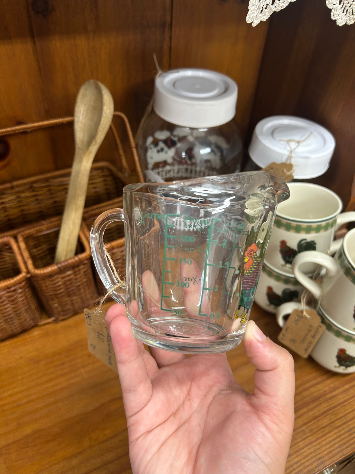 1980s Vintage Rooster Measuring Glass