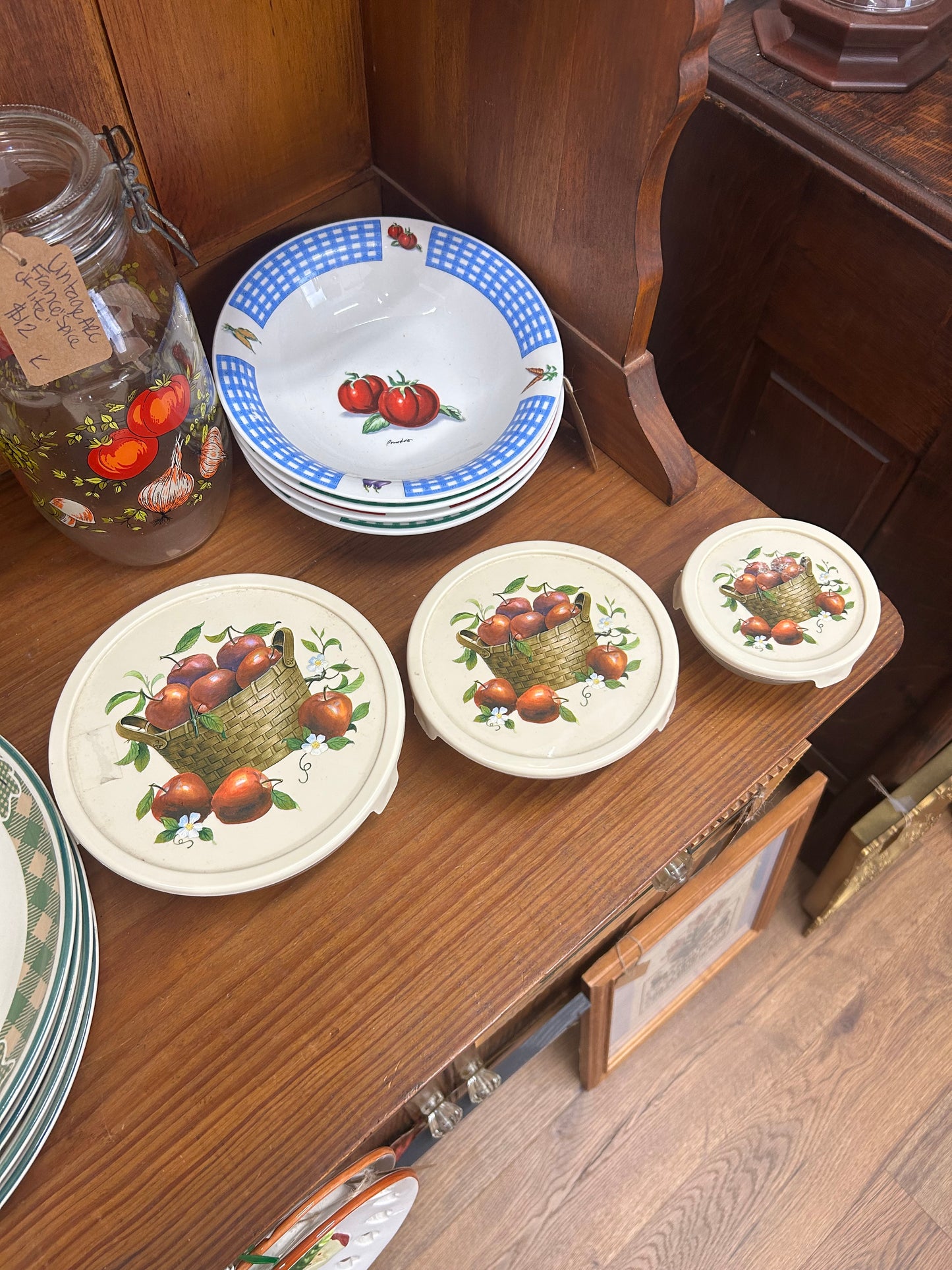 Vintage Glass Apple Containers