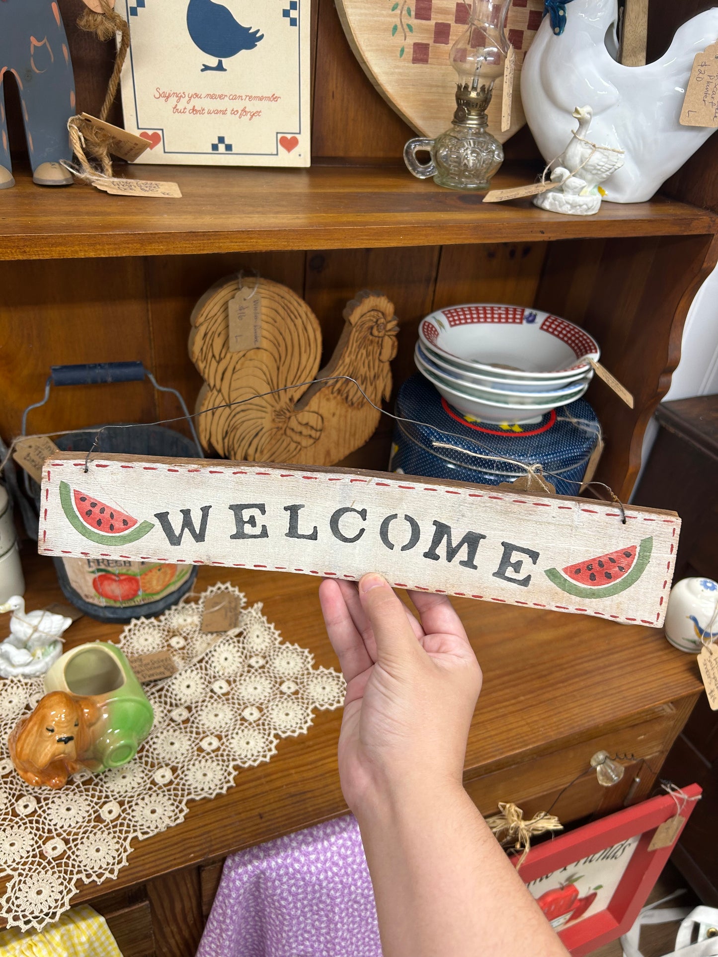Vintage Wooden Welcome Sign