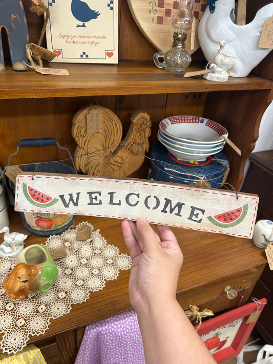 Vintage Wooden Welcome Sign