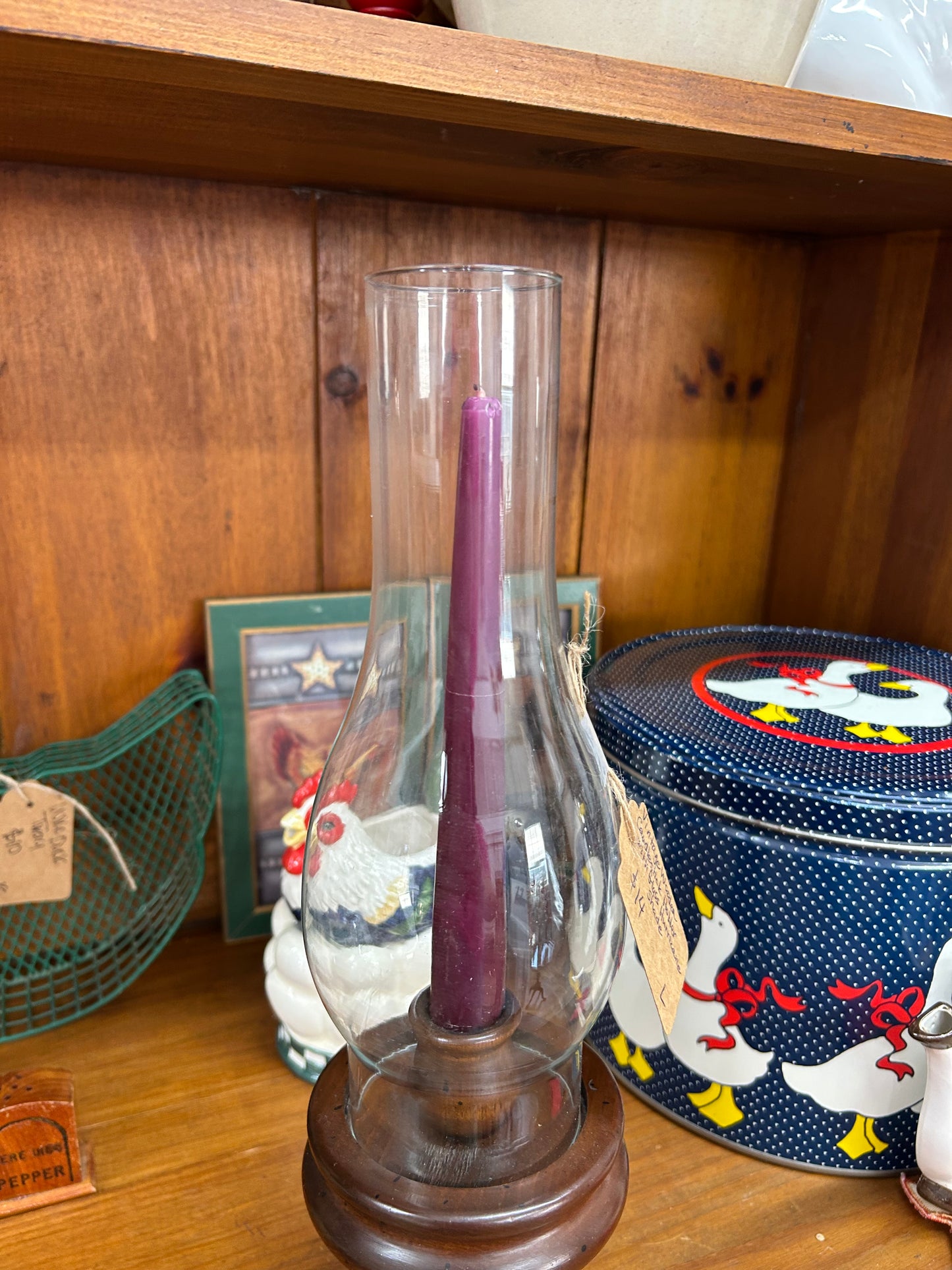 Vintage Wooden Candlestick Holder