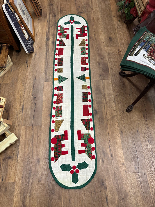 Vintage Quilted Christmas Table Runner - As Is