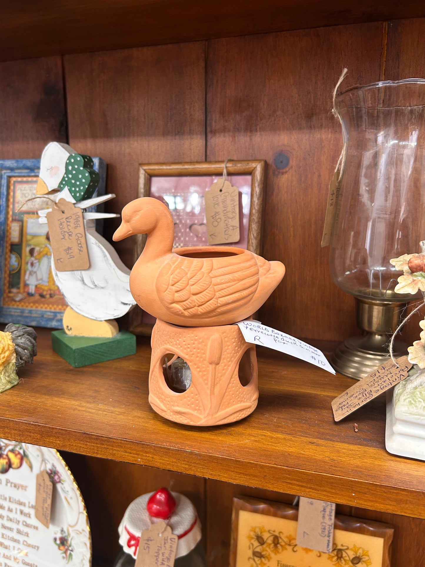 Vintage Terracotta Duck Simmer Pot