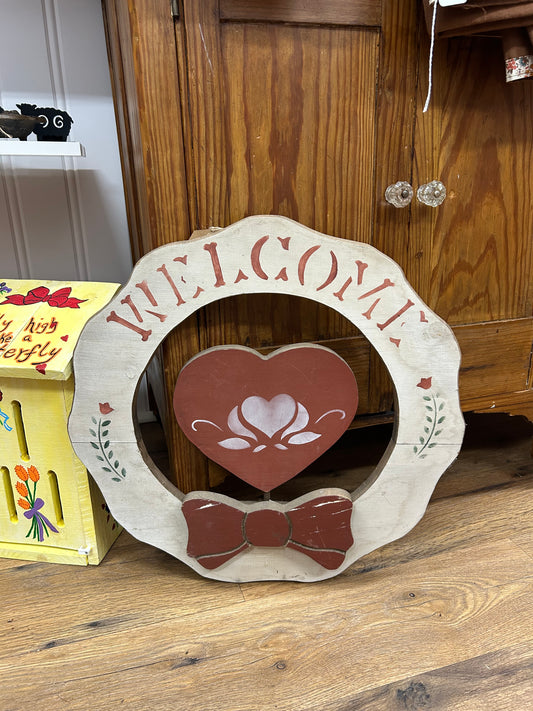 Wooden Welcome Wreath