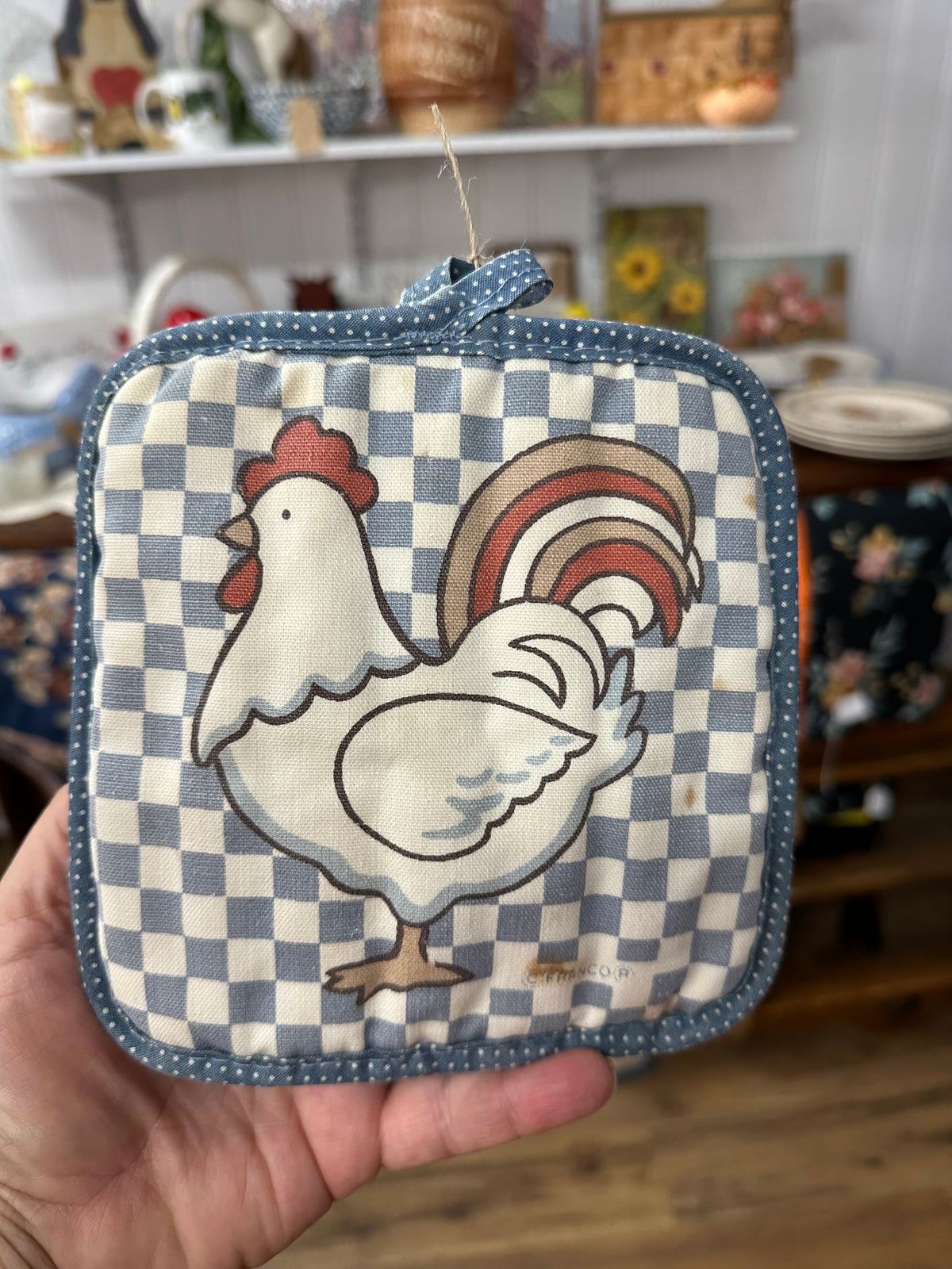 Vintage Chicken Pot Holder - As Is