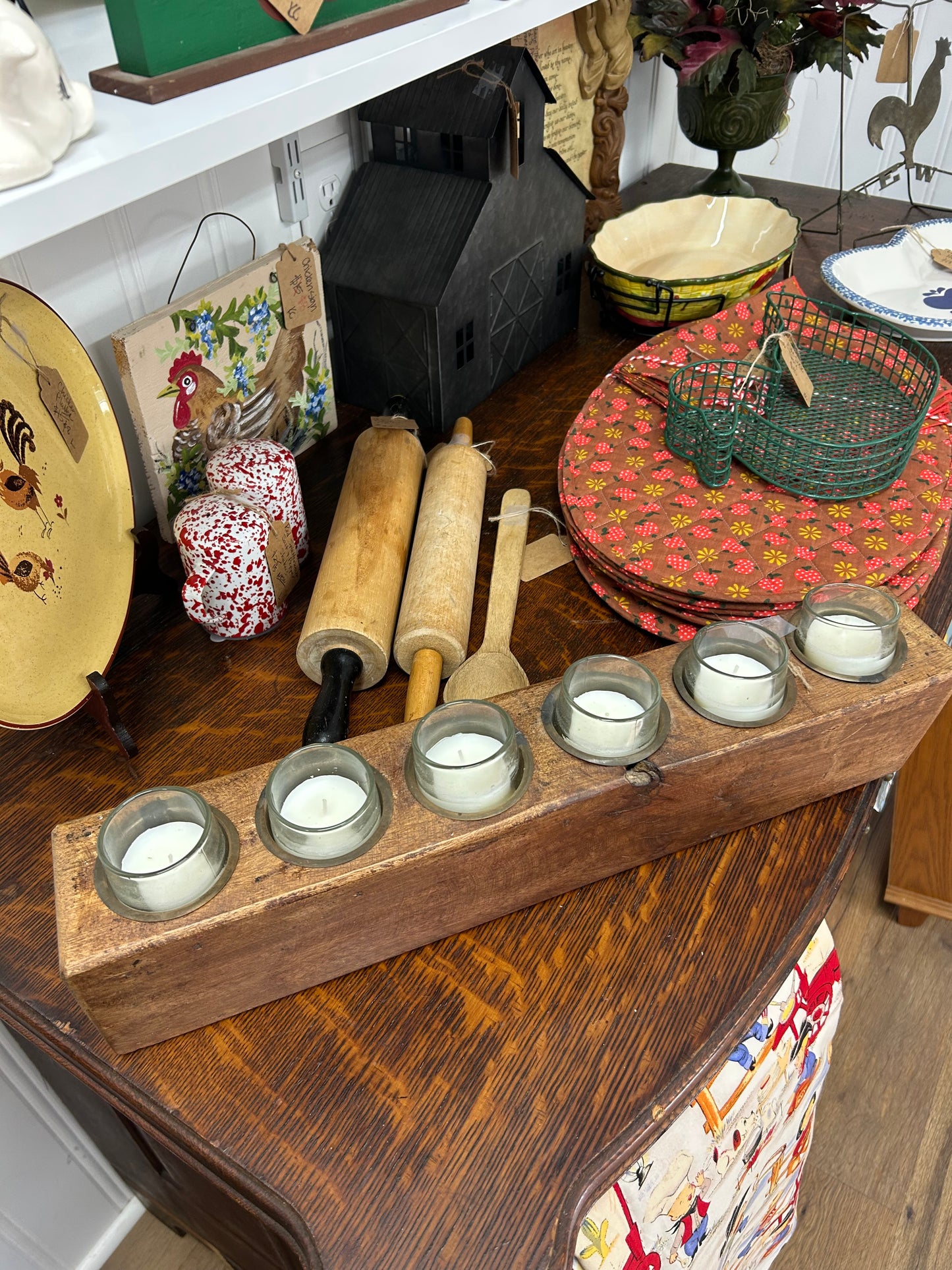 Wooden 6 Candle Holder