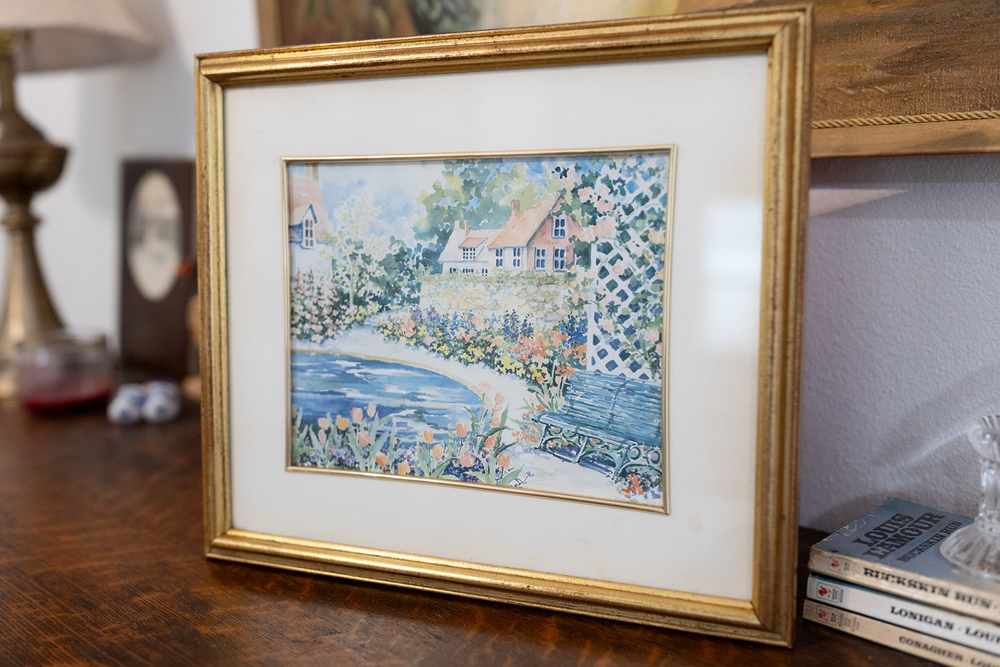 Gold Frame Waterfront Scene