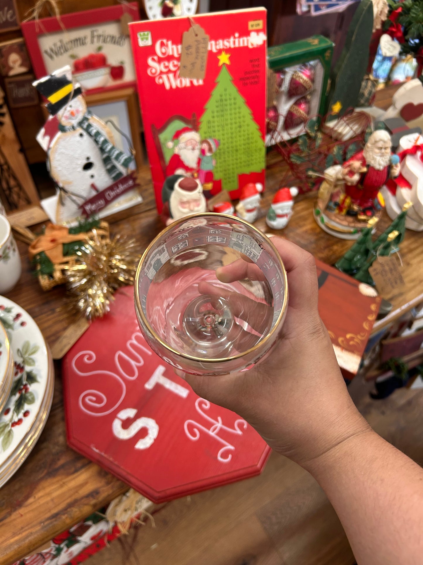 Vintage Libby Christmas Village Glasses - Set Of 5