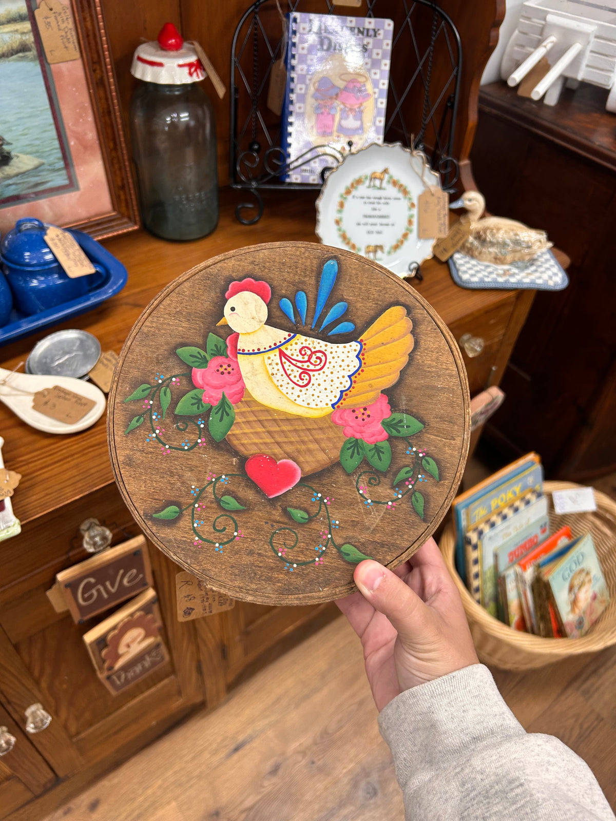 Vintage Chicken Wooden Box