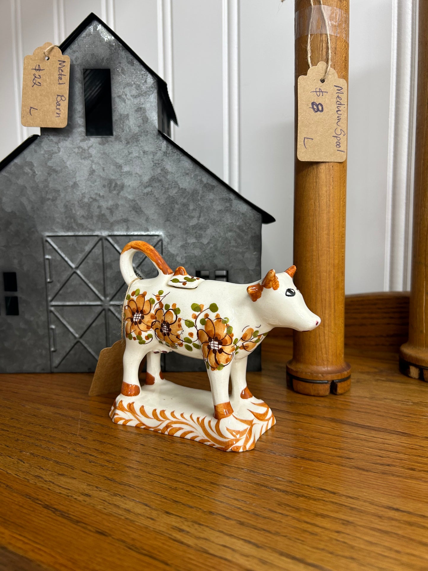 Vintage Floral Cow Creamer - Small Chip See Picture