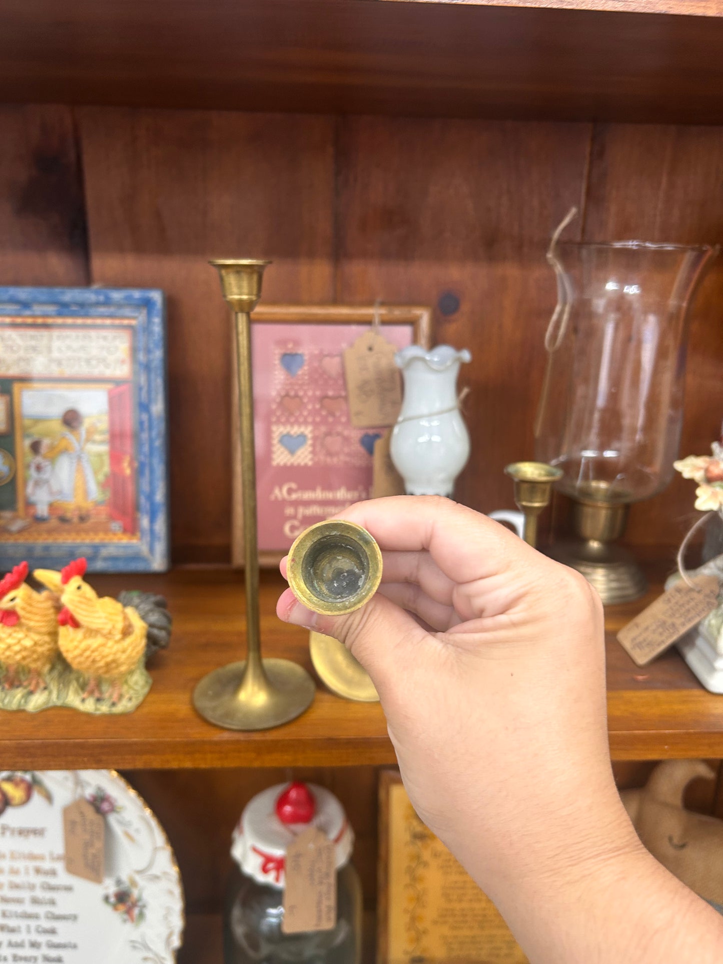 Set Of 3 Brass Candle Sticks