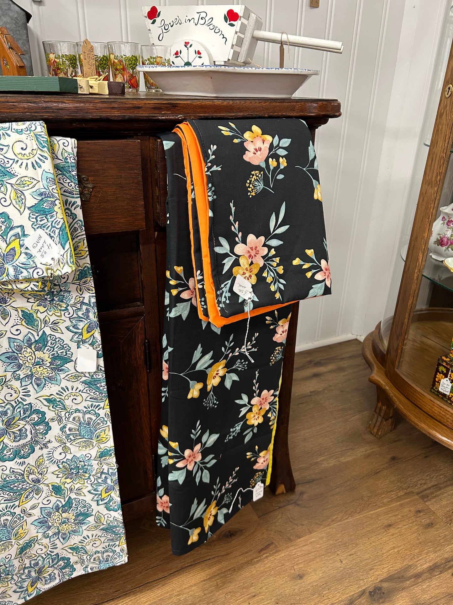 Black With Florals Table Topper - Made By My 96 Y/O Meme