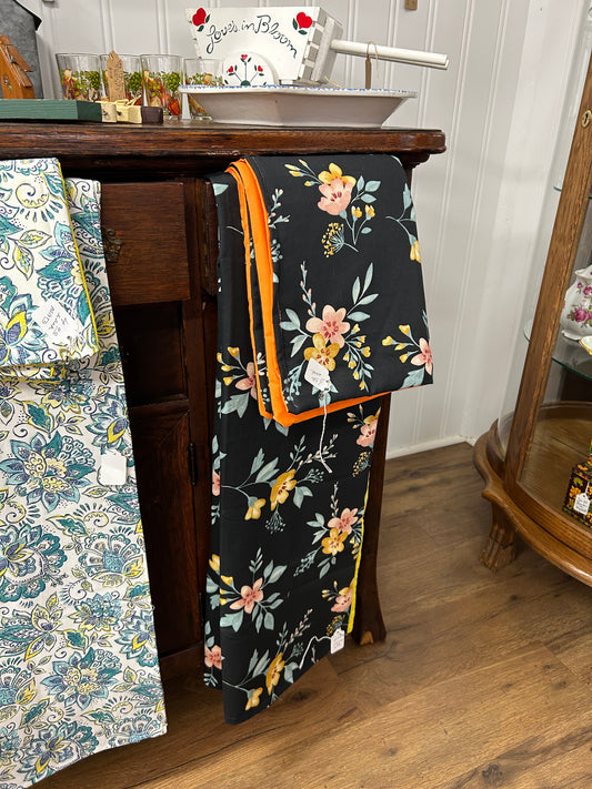 Black With Florals Table Topper - Made By My 96 Y/O Meme