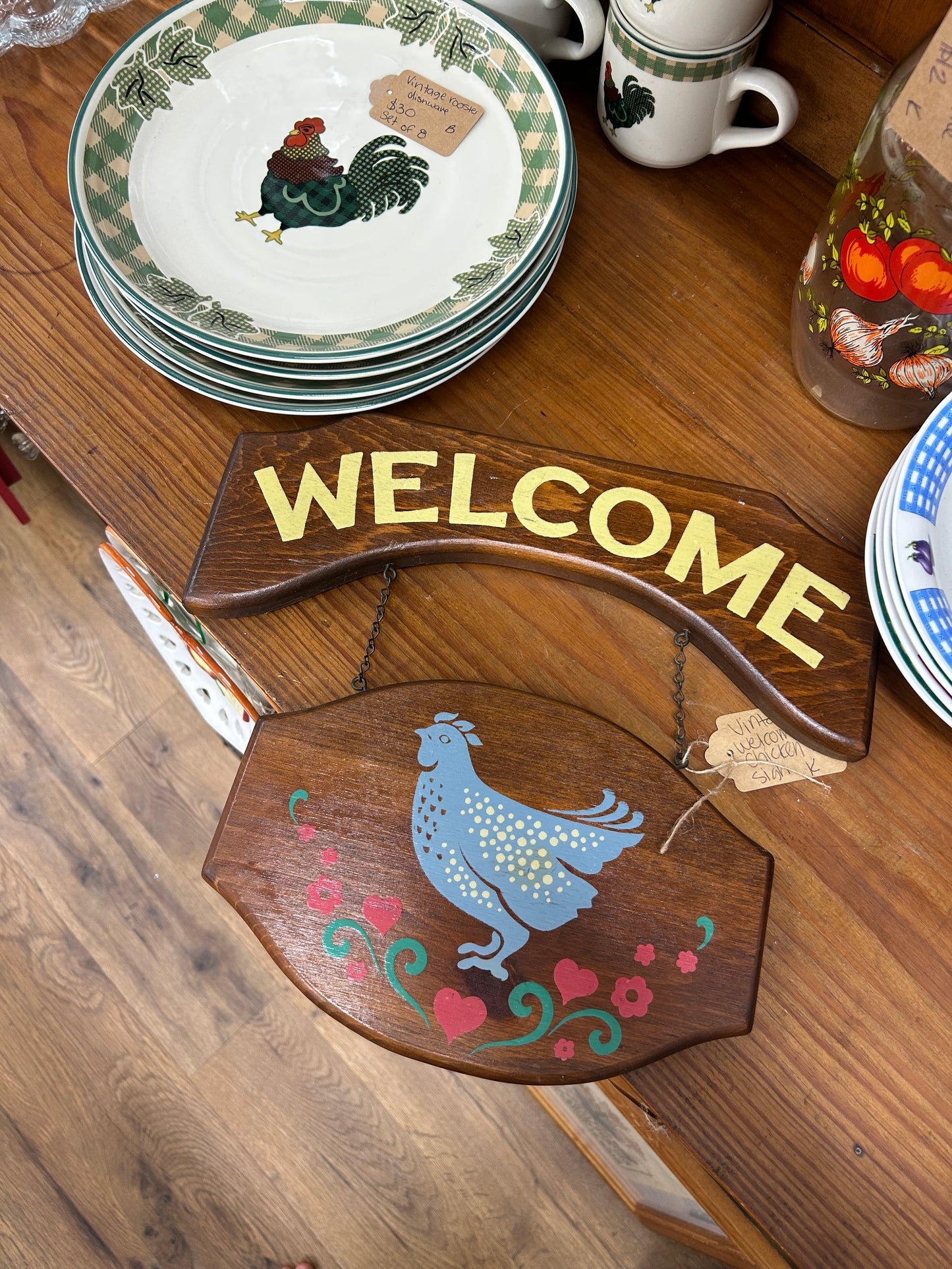 Vintage Wooden Welcome Sign