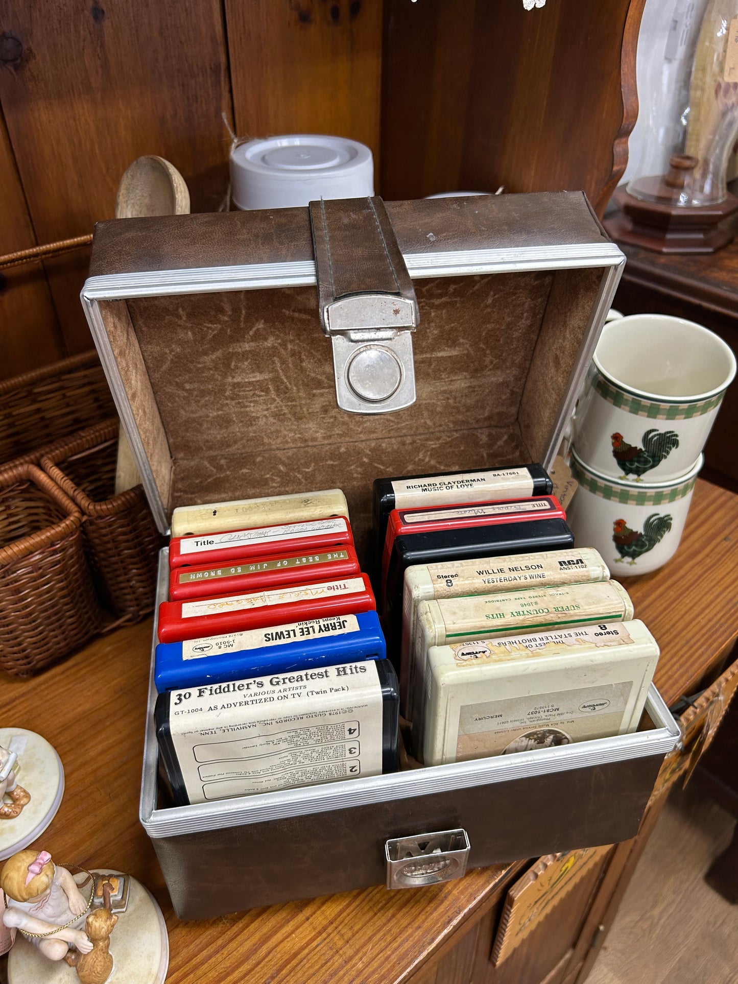 Vintage 8 Track Cassette Tapes & Carrying Case