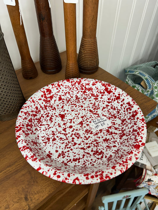 Red Splatterware Pie Pan - NEW