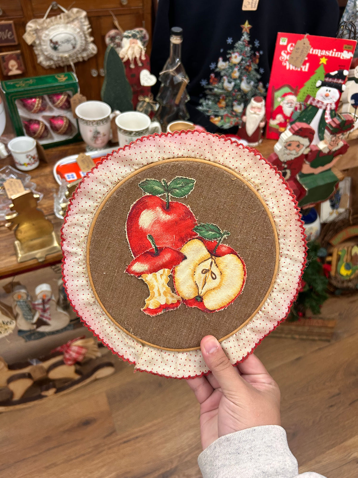Vintage Apple Hoop Wall Hanger