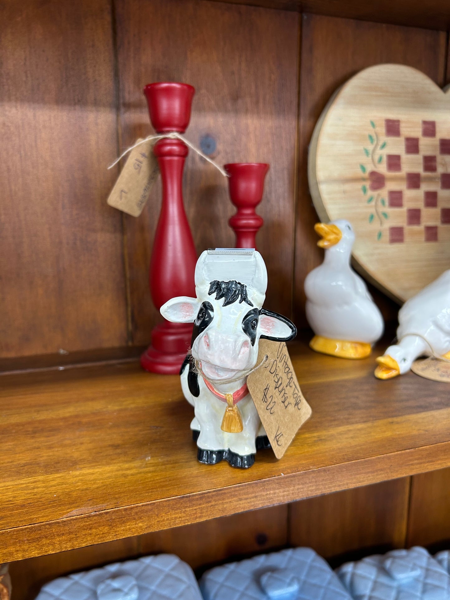 Vintage Cow Tape Dispenser