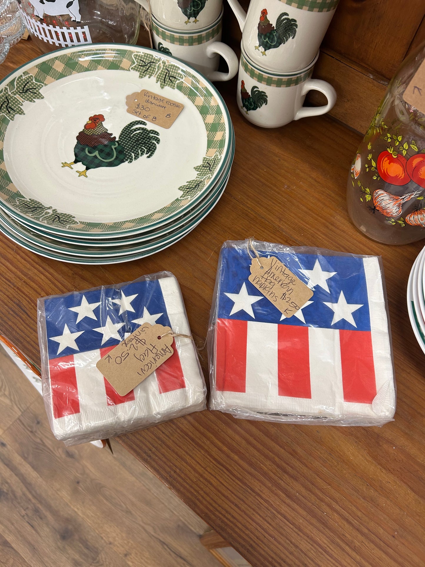 Vintage American Flag Napkin Set - 3 Sets Of Each
